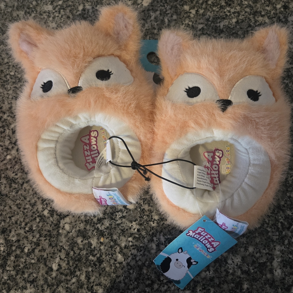 Squishmallows Peach Fox Kids Slippers